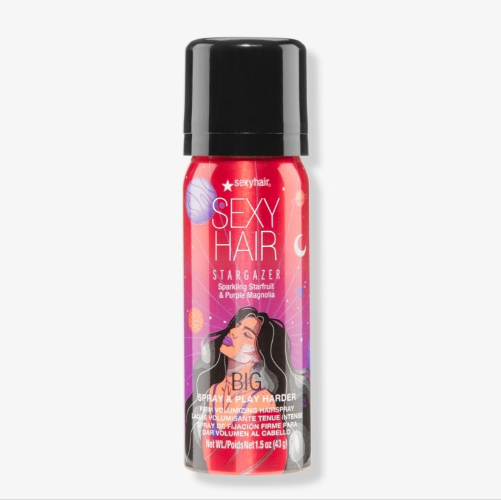 SEXY HAIR SPRAY & PLAY HARDER STARGAZER FIRM VOLUMIZING SPRAY.